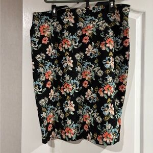 LuLaRoe Black Floral Pencil Skirt